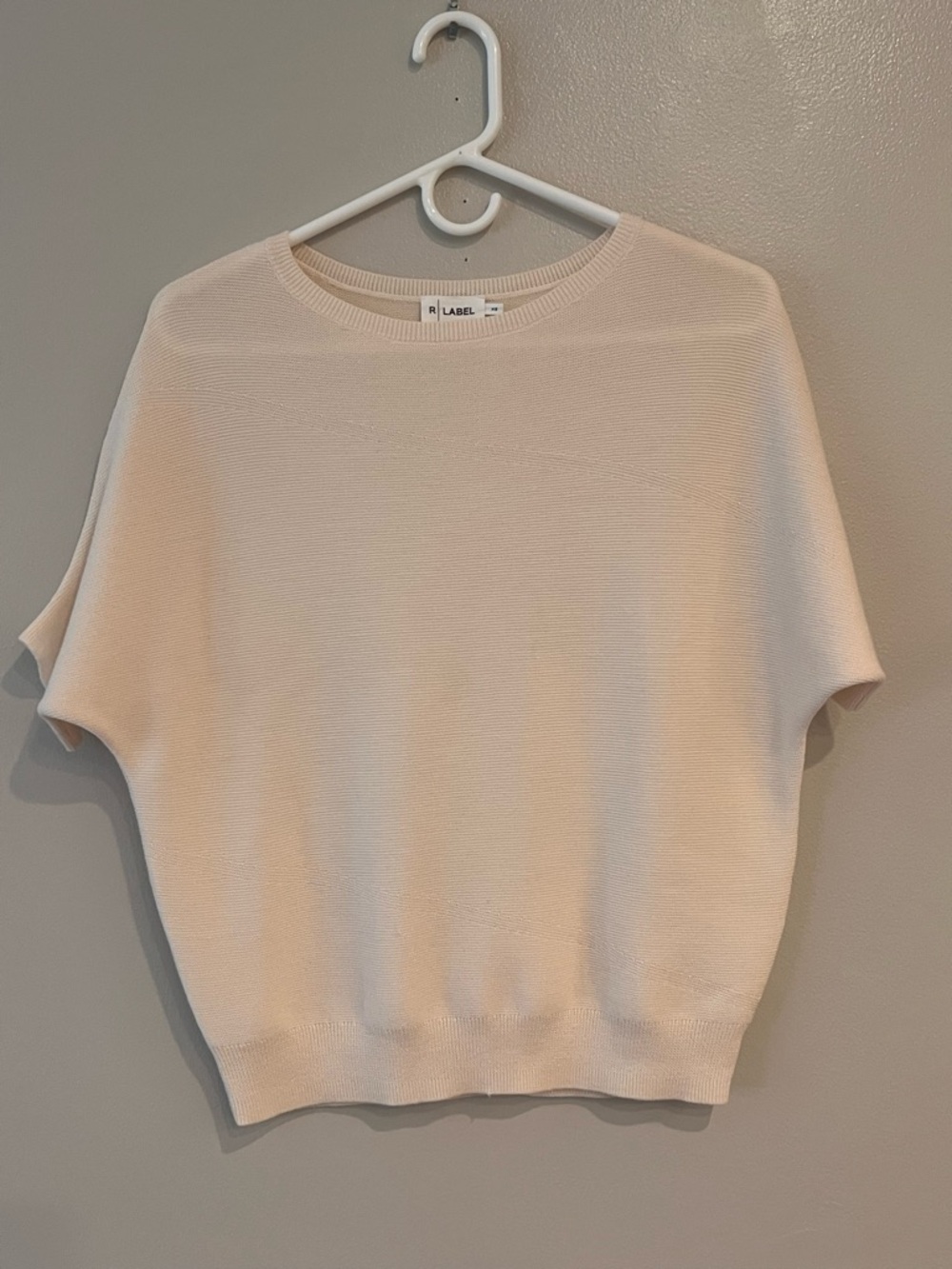 R Label The Reset Cream Sleeveless 100% Wool Sweater